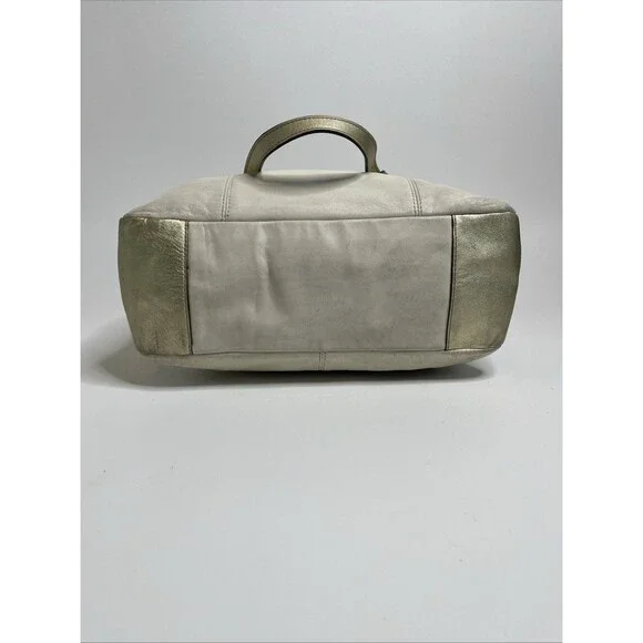Coach Gallery Tote Shoulder Bag Cream With Gold Accents - Picture 5 of 10